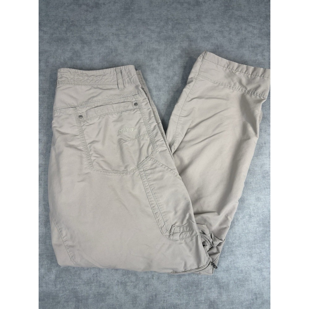 Kuhl Liberator Convertible Stealth Pants Men 36x32 Zip Off Hiking Khaki Nylon